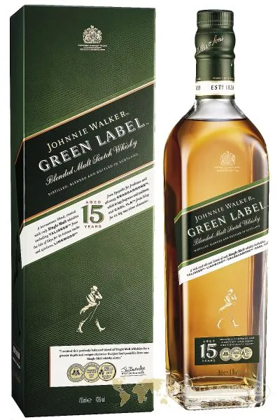 Johnnie Walker 15 Jahre Green Label Blended Malt Whisky 0,7 Liter