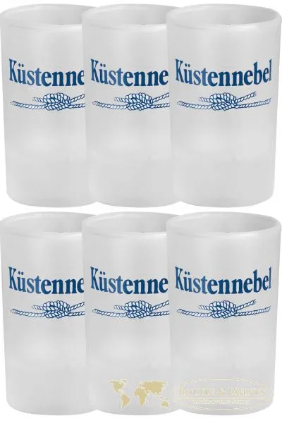 Küstennebel Shotgläser mit 2cl und 4 cl Eichstrich 6 Stück