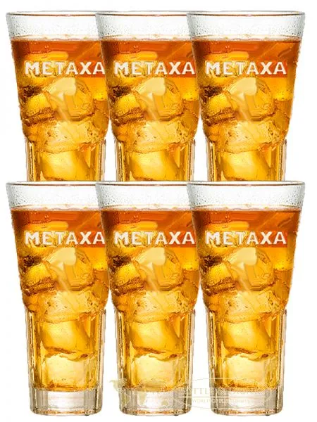 Metaxa SPYROS mit Eichstrich 2cl und 4cl 6 x Gläser