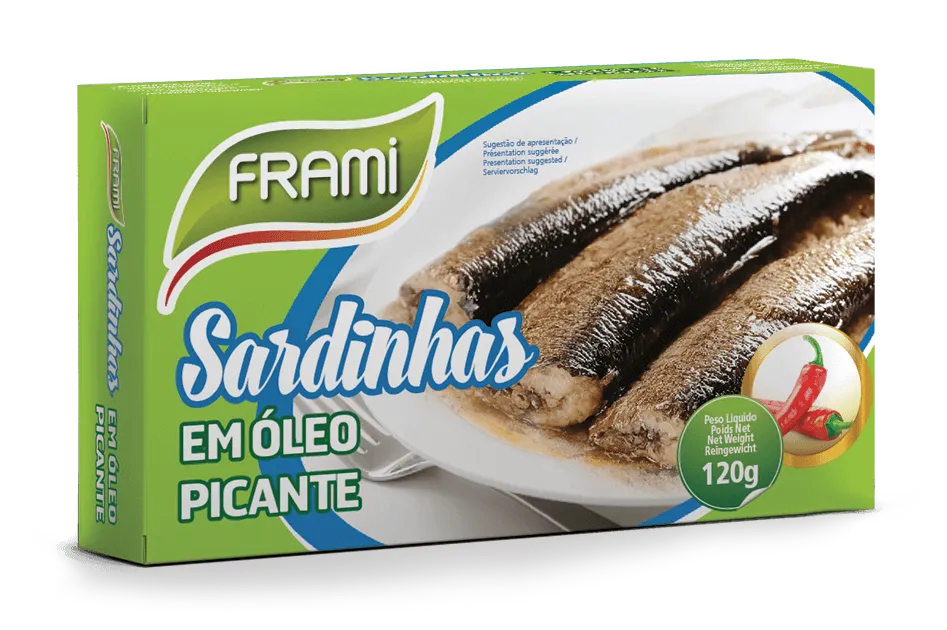 Sardinen in Pflanzenöl Pikant - Sardinha em Oleo Picante 120gr. - Frami - Portugal