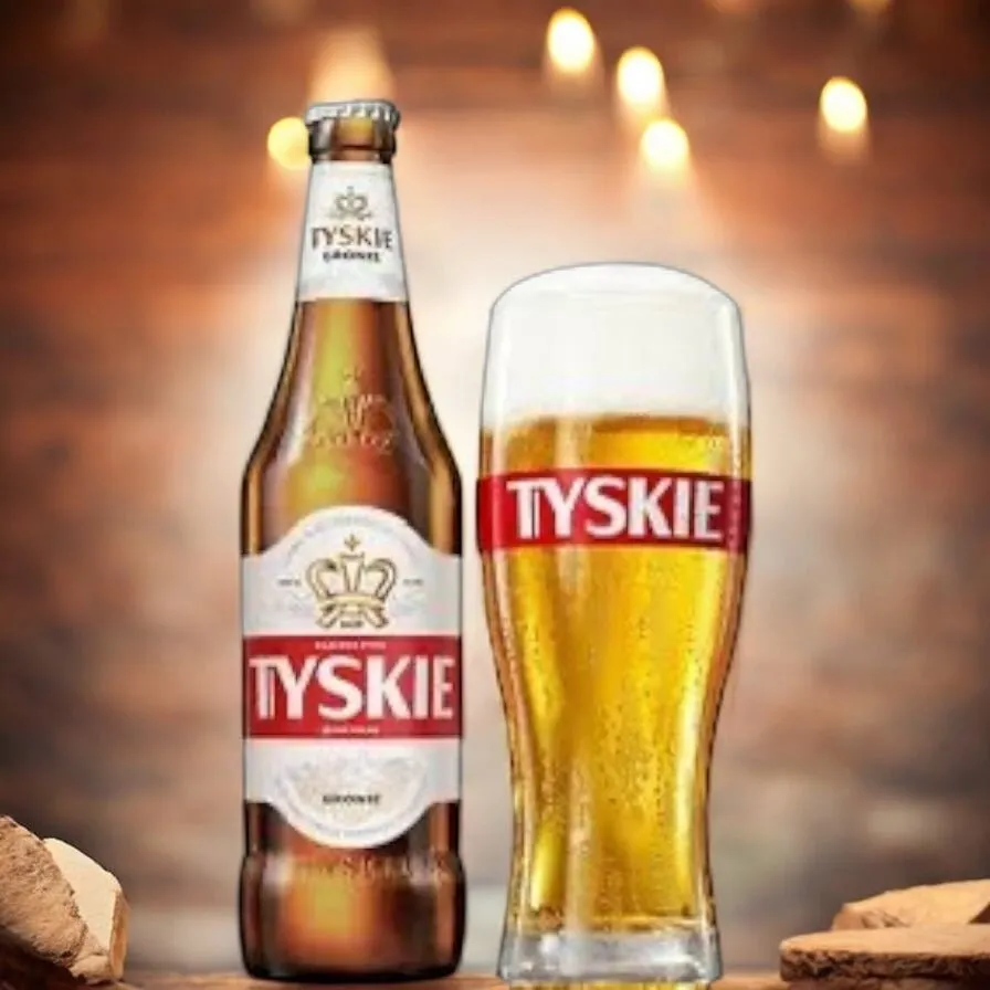 Tyskie Gronie 0,5l - Polnisches Lager im Pilsner Stil mit 5,2% Vol. in der Flasche