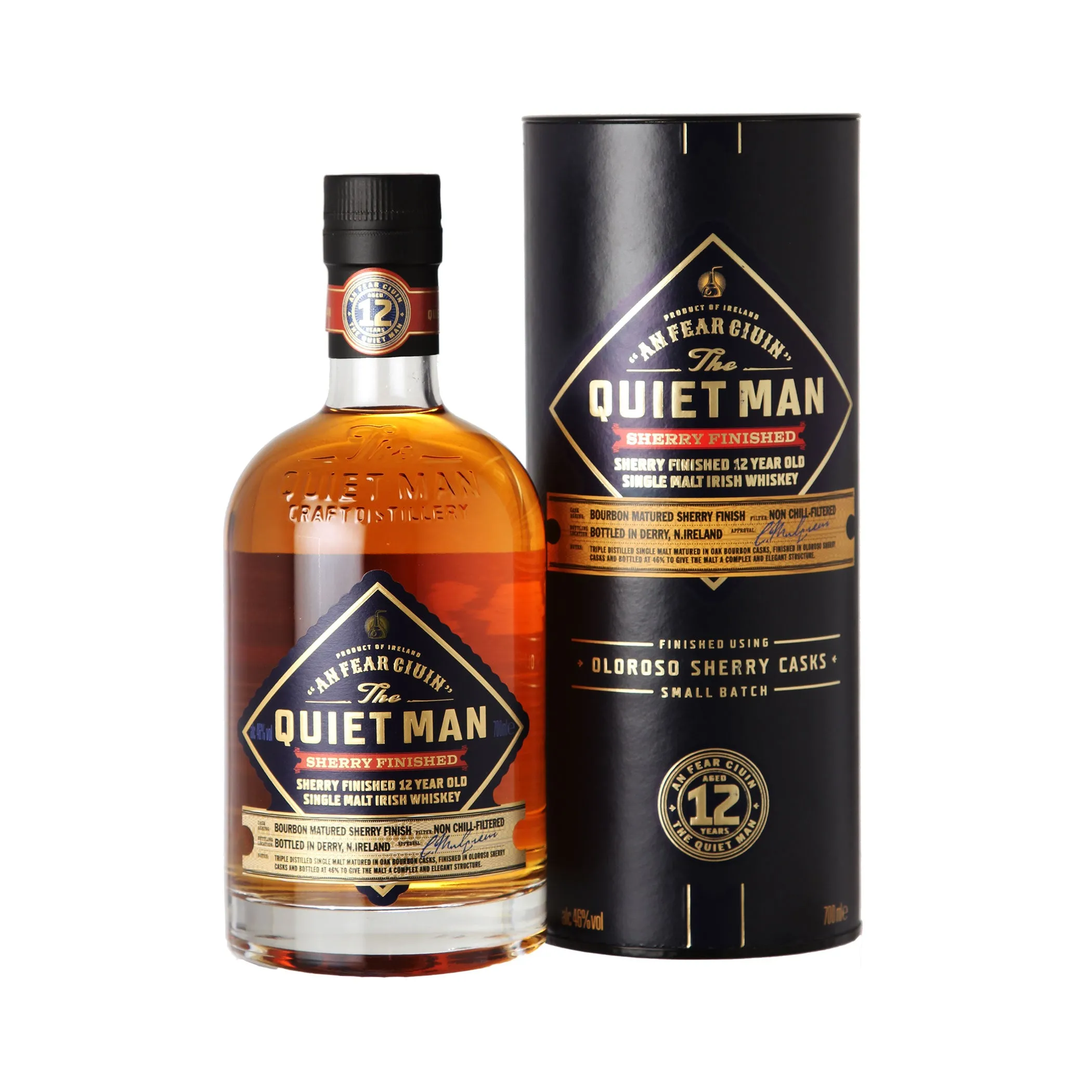 The Quiet Man - 12 Jahre - Small Batch Sherry Finished - Irish Single Malt Whisky