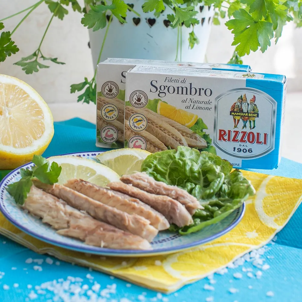 Makrelenfilets in Salzwasser mit Zitrone (Rizzoli) 125 g