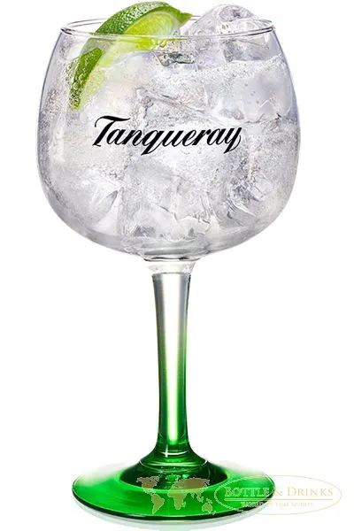 Tanqueray Ballon Gin Glas mit Schriftzug ohne Eichstrich