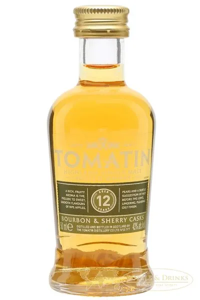 Tomatin 12 Jahre Single Malt Whisky Miniatur 5 cl