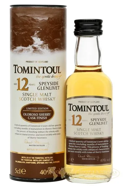 Tomintoul 12 Jahre OLOROSO Cask Finish 0,05 Liter Miniatur