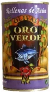 Oliven mit Thunfischpaste gefüllt - Aceitunas rellenas de Atun - Oro Verde - Spanien