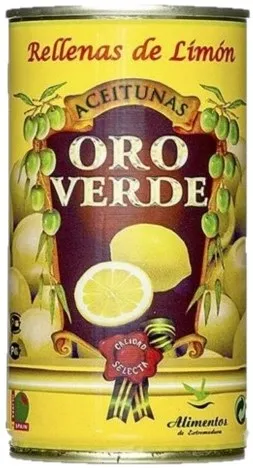 Oliven mit Zitronenpaste gefüllt - Aceitunas rellenas de Limon - Oro Verde - Spanien