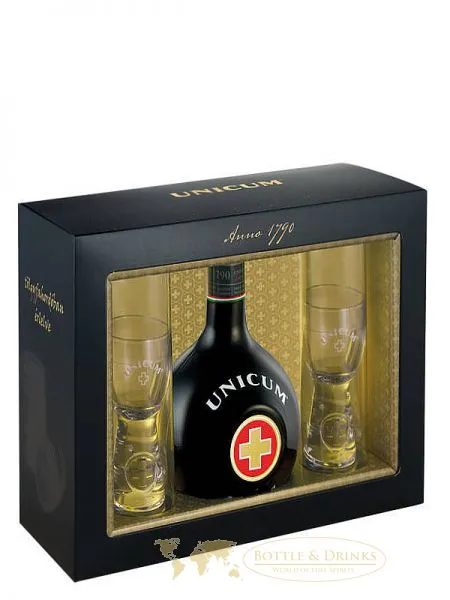 Unicum Kräuterlikör 0,7 Liter mit Glas