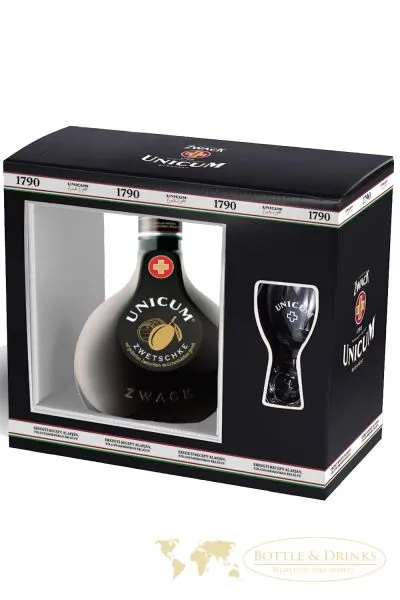 Unicum Zwetschke Likör 0,7 Liter mit Glas in GP