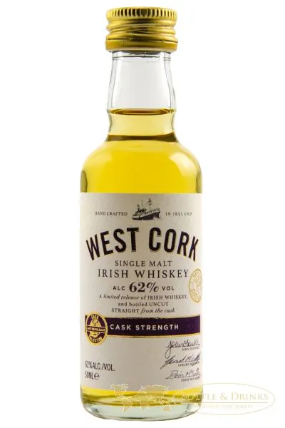 West Cork Irish Whiskey CASK Strength 62 % Miniatur 0,05 Liter