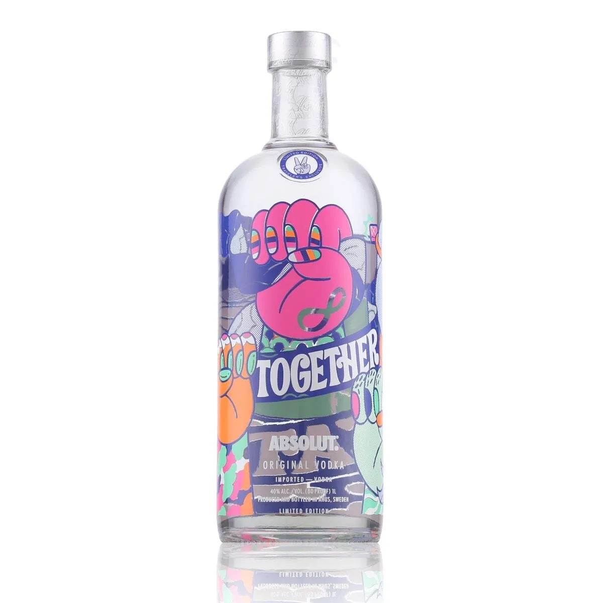 Absolut Together We Create Vodka Pink Hand Limited Edition 40% Vol. 1l
