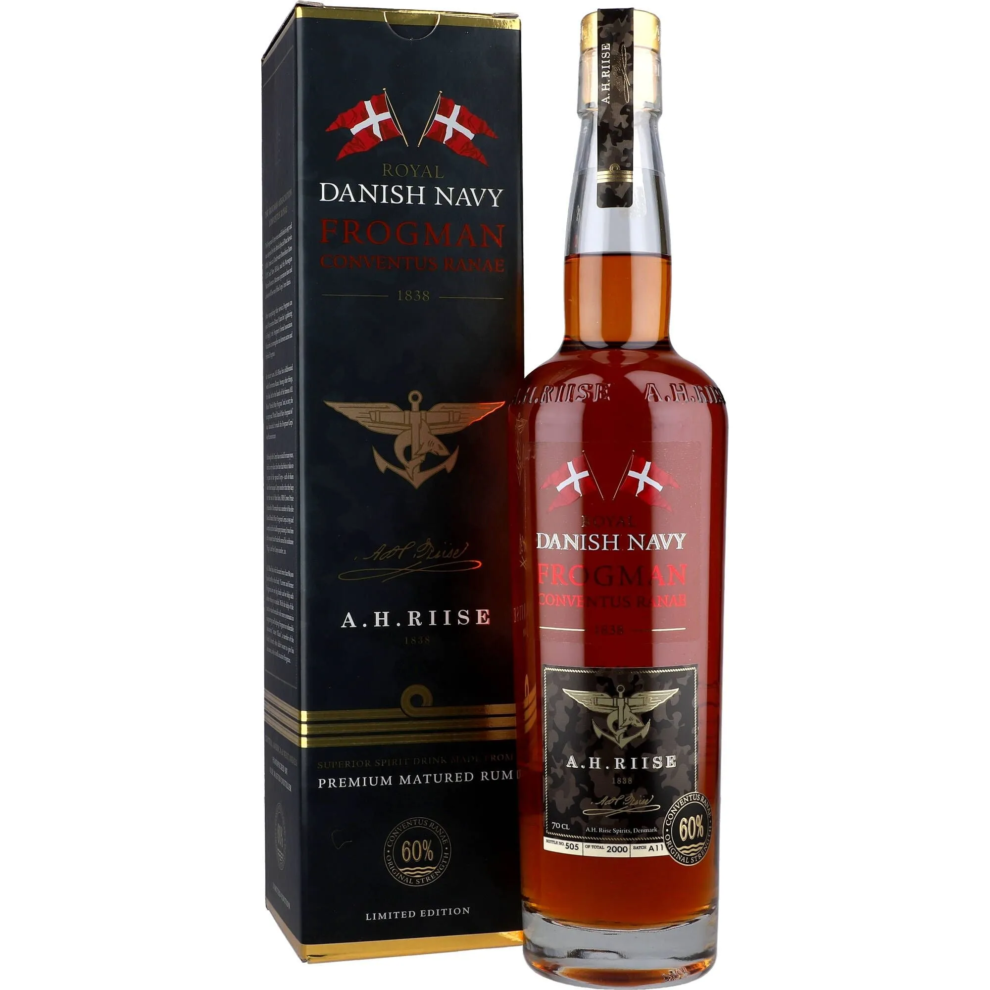 A.H. Riise Royal Danish Navy Rum Frogman 58 % 0,7L FL