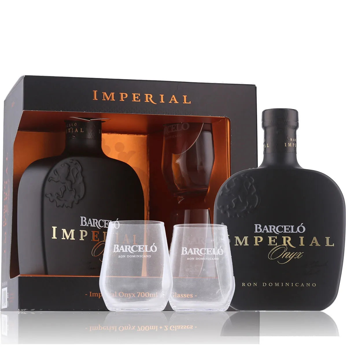 Barceló Imperial Onyx Rum 38% Vol. 0,7l in Geschenkbox mit 2 Gläsern