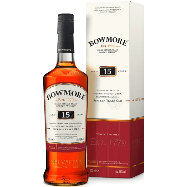 Bowmore 15 Years Single Malt Scotch Whisky 43% Vol., 0,7 LiterBowmore