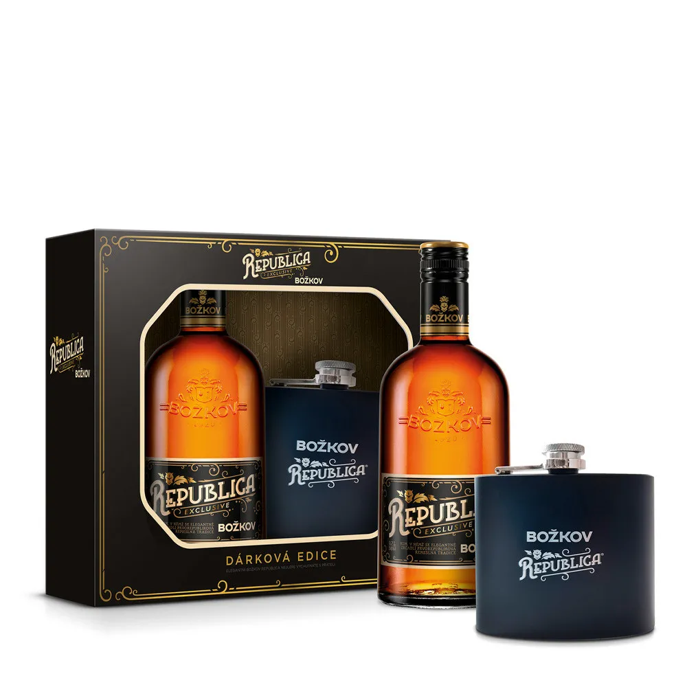 Rum Bozkov Republica Exclusive Geschenkset mit Flachmann