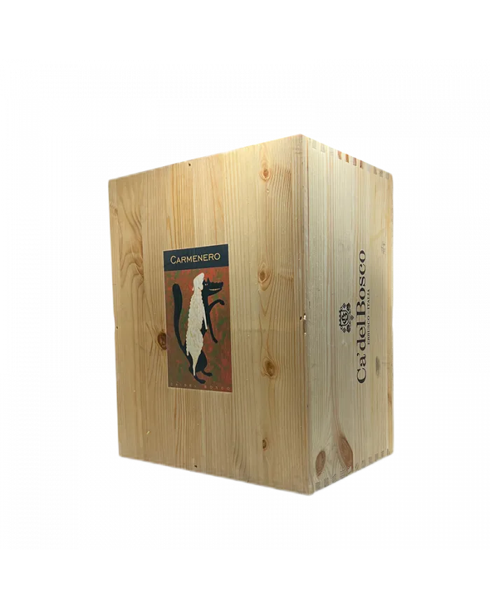 Cassa in legno da 6 bott Vuota di CARMENERO Sebino IGT - Cà del Bosco