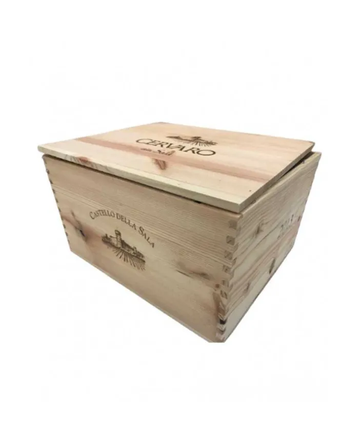 Cassa In Legno Cervaro Della Sala Da 6 Bottiglie Vuota - Castello della sala