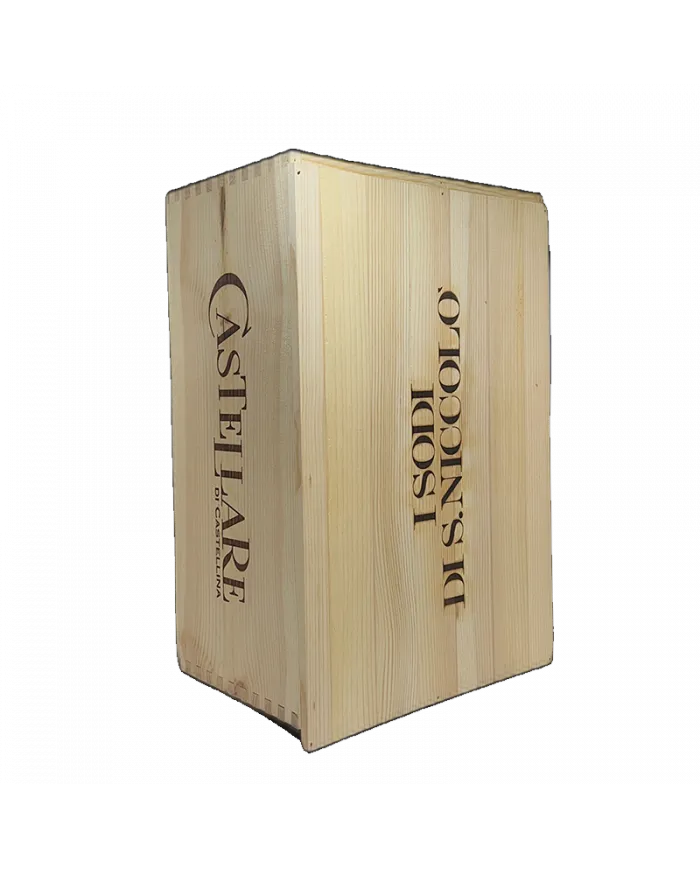 Cassa legno Vuota I Sodi di San Niccolò da 6 bottiglie - Castellare di Castellina