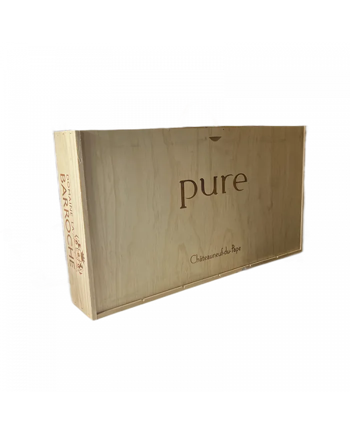 Cassetta in legno da 6 bottiglie vuota Châteauneuf-du-Pape Pure Signature - Domaine La Barroche