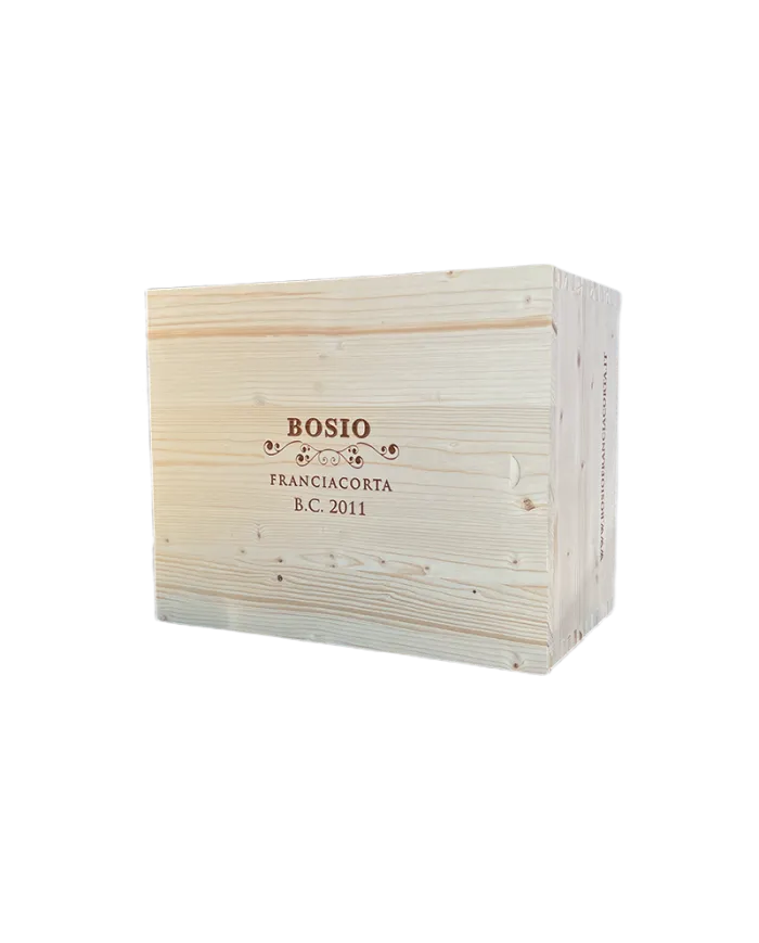 Cassetta in legno Vuota da 6 bottiglie spumante Dosaggio Zero B.C. 2011 - Bosio