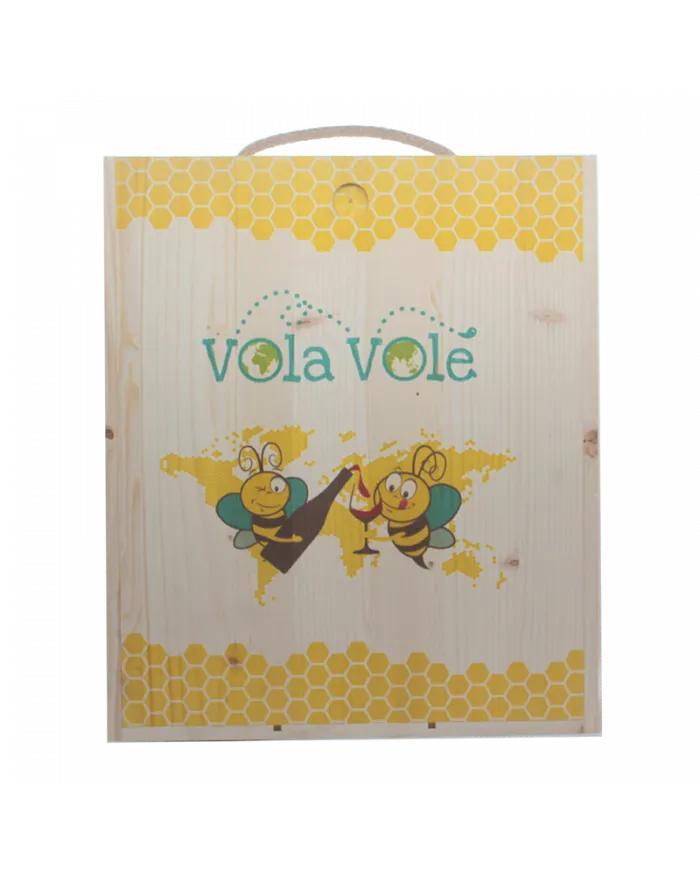 Cassetta in legno da 3 bottiglie Vuota Vola Volè - Cantina Orsogna