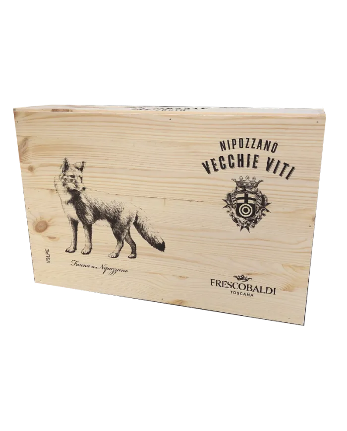 Cassetta vuota da 6 bottiglie Nipozzano VECCHIE VITI Chianti Rufina Riserva - Frescobaldi