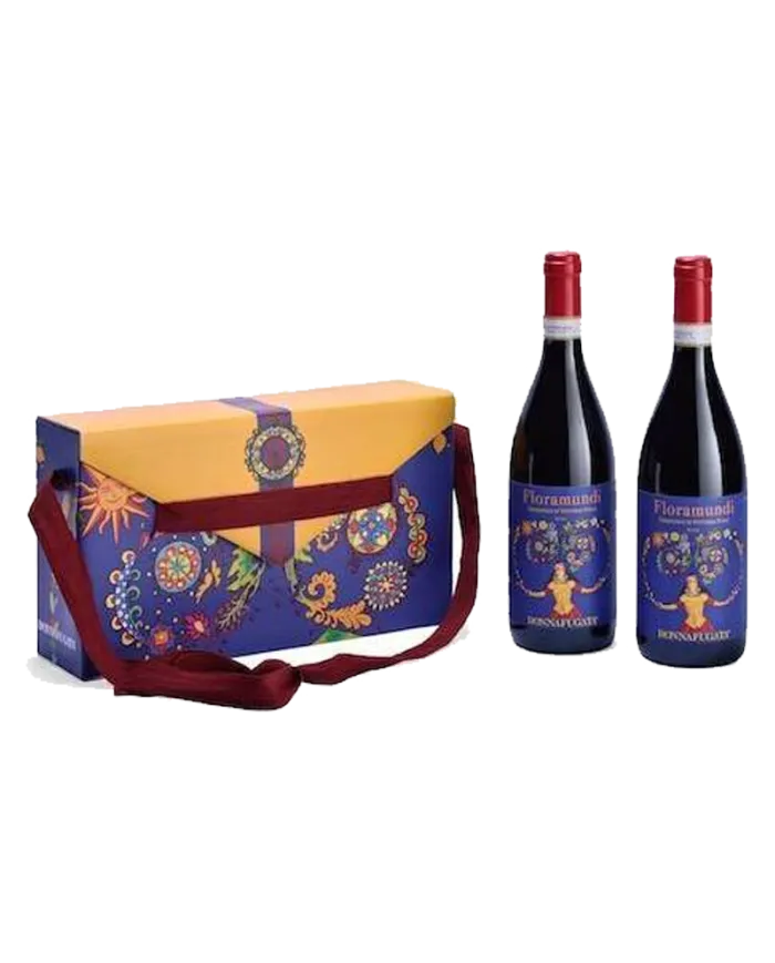 City Bag Floramundi - Borsa a tracolla, in cartotecnica da 2 bottiglie da 750 ml