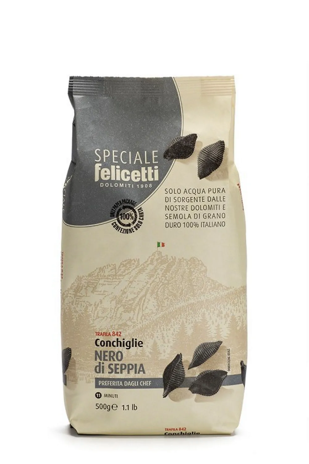 Conchiglie Nero di seppia Felicetti speciale (12 x 500g) Felicetti Pasta