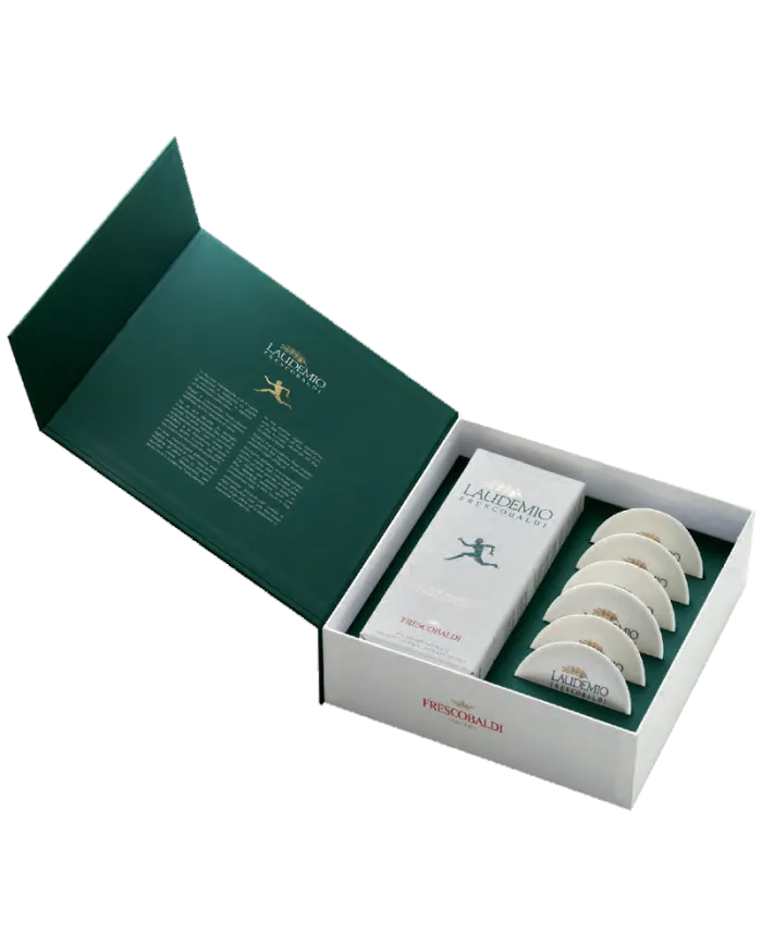 Confezione "APPARTENENZA" Olio Extravergine di Oliva Laudemio e 6 piattini - Frescobaldi