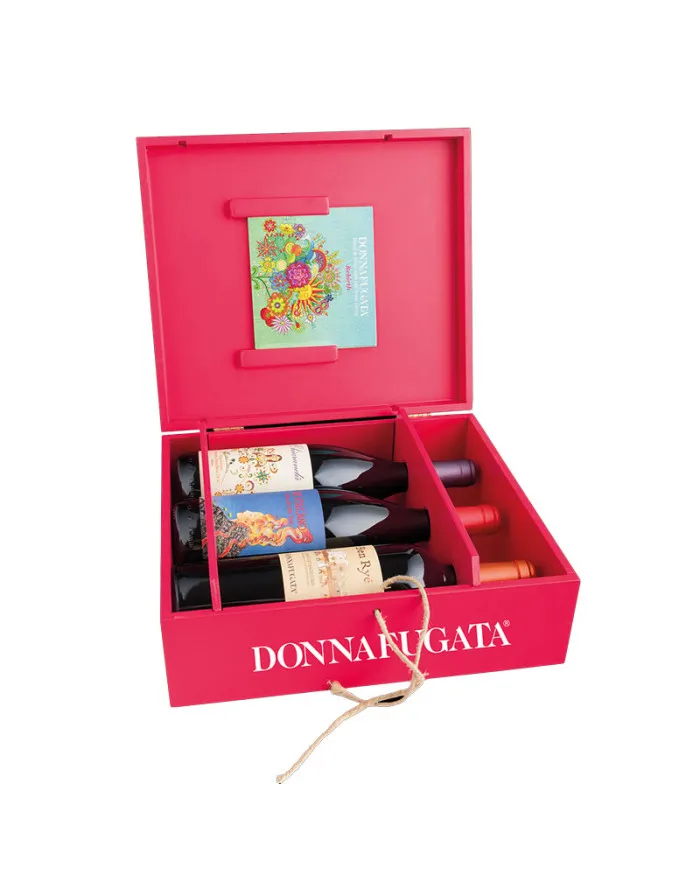 Music & Wine Cassetta di legno con tre Vini e CD Music & Wine Rebirth conf. B - Donnafugata