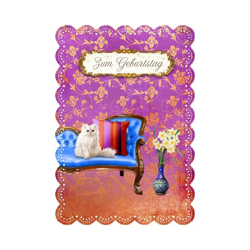 Geburtstagskarte Zum Geburtstag mit Katze