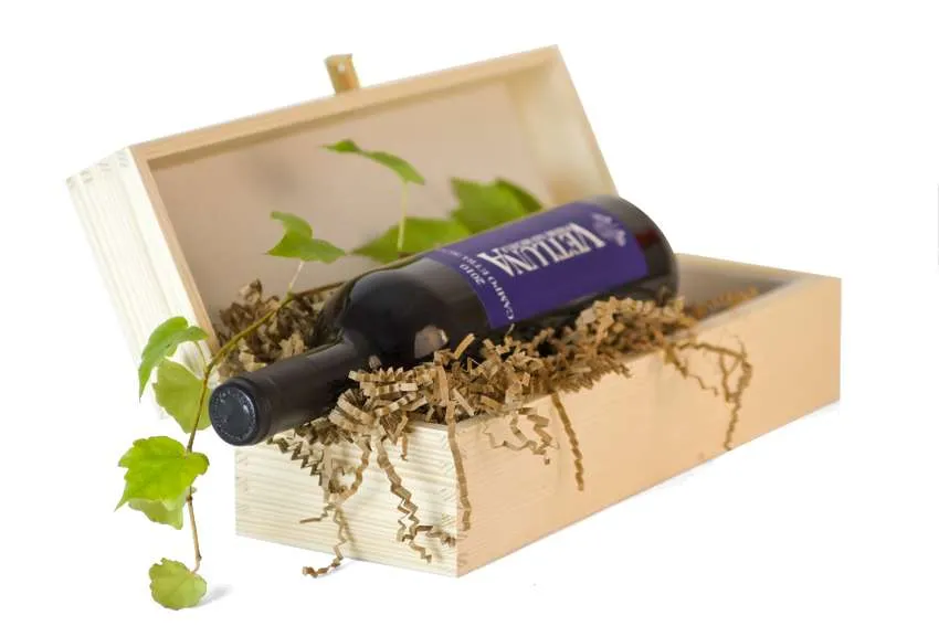 Holzkiste für 1 Flasche - breit