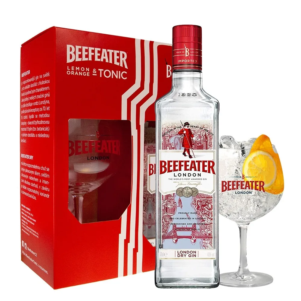 Beefeater Strawberry 0,7l + Glas (Geschenkbox)