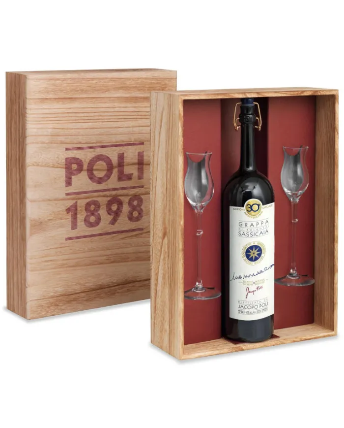 Grappa di Sassicaia con due Bicchieri - Poli