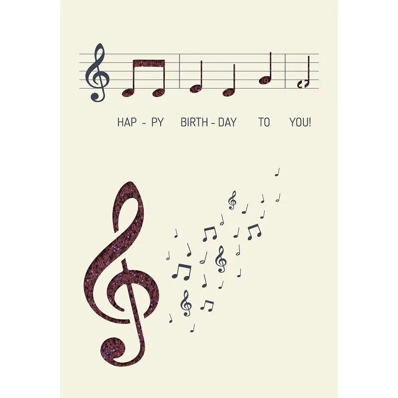 Grußkarte 'Happy Birthday to you' - Noten