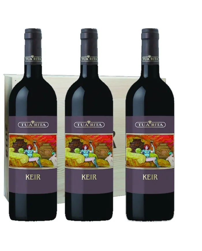 Keir Syrah 2018 cassetta in legno da 3 bottiglie – Tua Rita