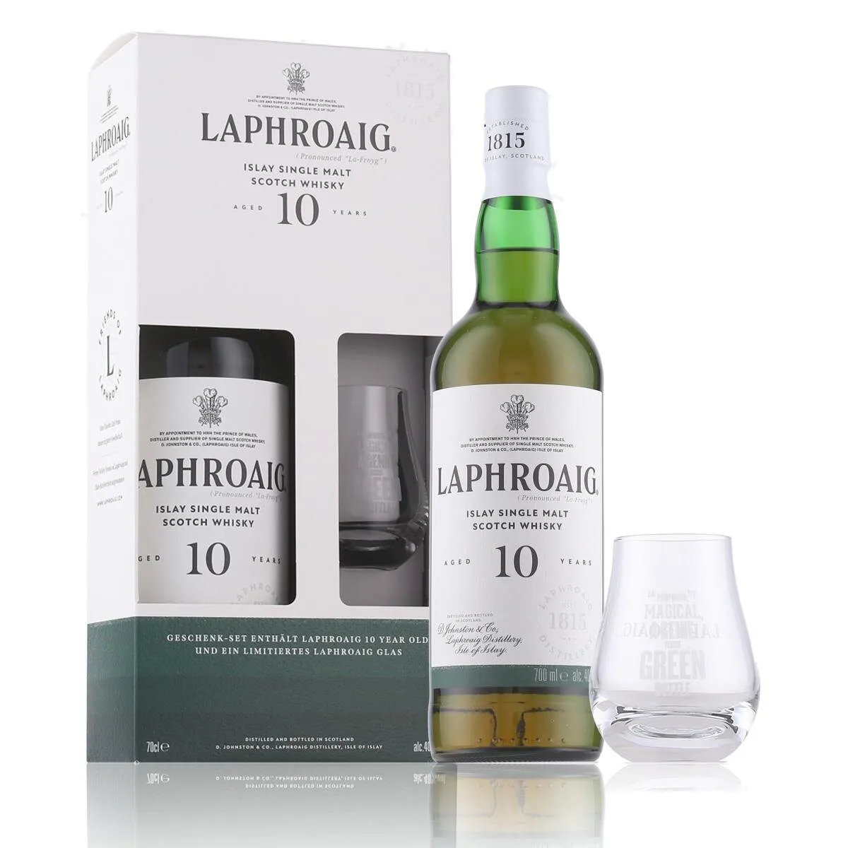 Laphroaig 10 Years Whisky 40% Vol. 0,7l in Geschenkbox mit Glas