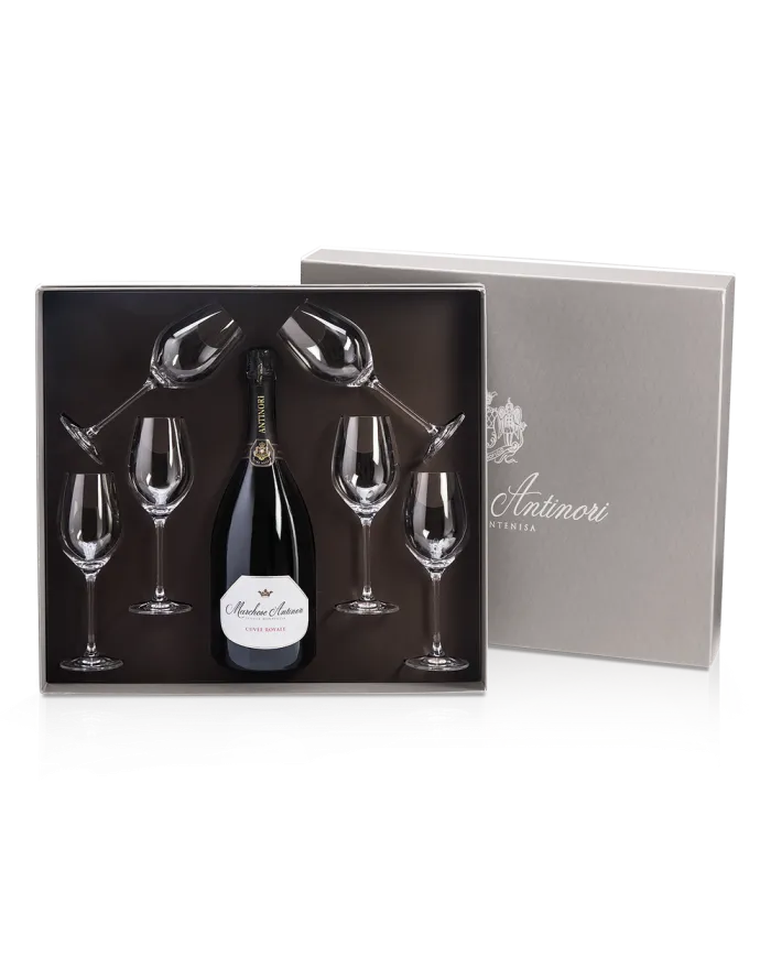 Magnum Marchese Antinori Cuvee Royale e 6 bicchieri Montenisa - Antinori