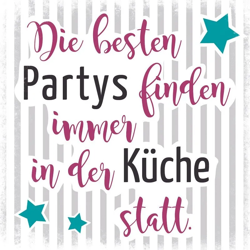Marmorfliese "Die besten Partys finden..."