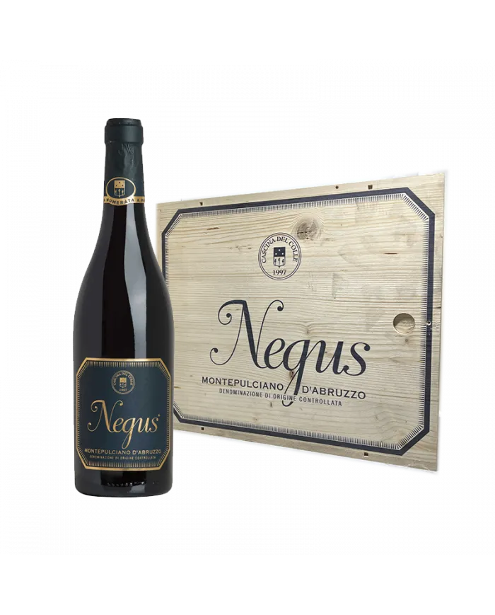 Cassa legno da 6 bottiglie NEGUS Montepulciano D'Abruzzo DOC 2015 - Cascina del Colle