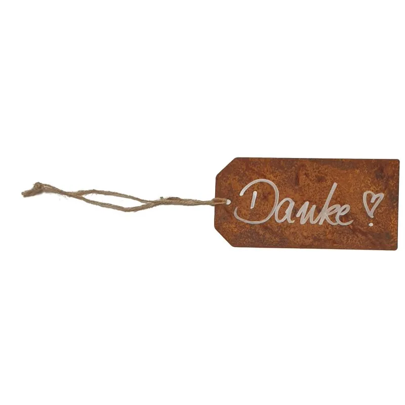 Dekoschild Rostschild zum Hängen "Danke"