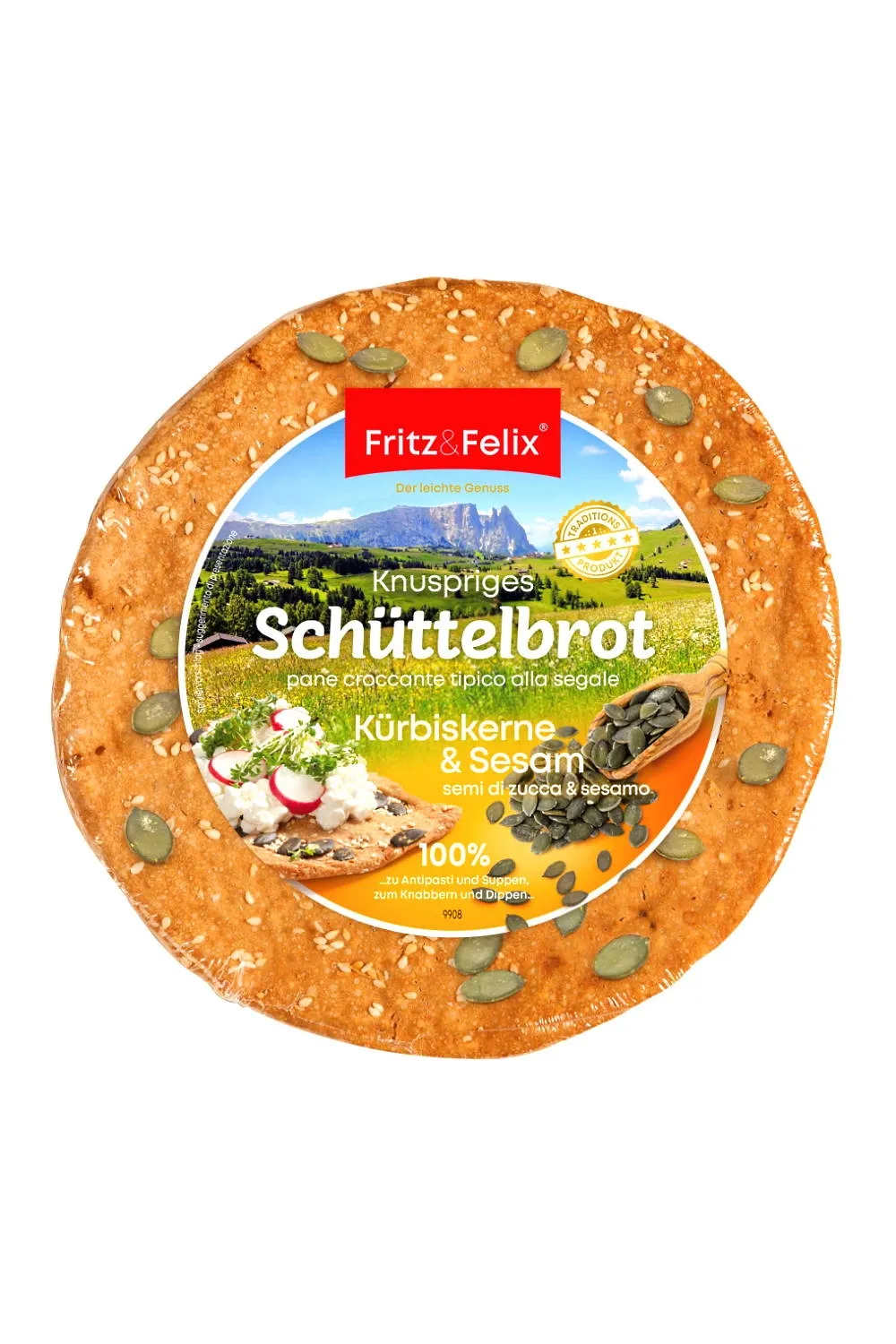 Schüttelbrot Kürbiskerne & Sesam (20 x 150g) Vital-Bäckerei Fritz & Felix