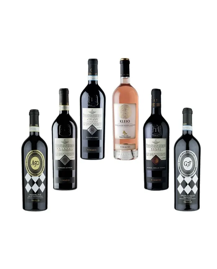 Selezione Tinazzi: Aureum Acinum 2016 - Rovertondo 2018 - Kleio 2019 - A50 2012 - Introl della Torre Merlot 2018 - G77 2015