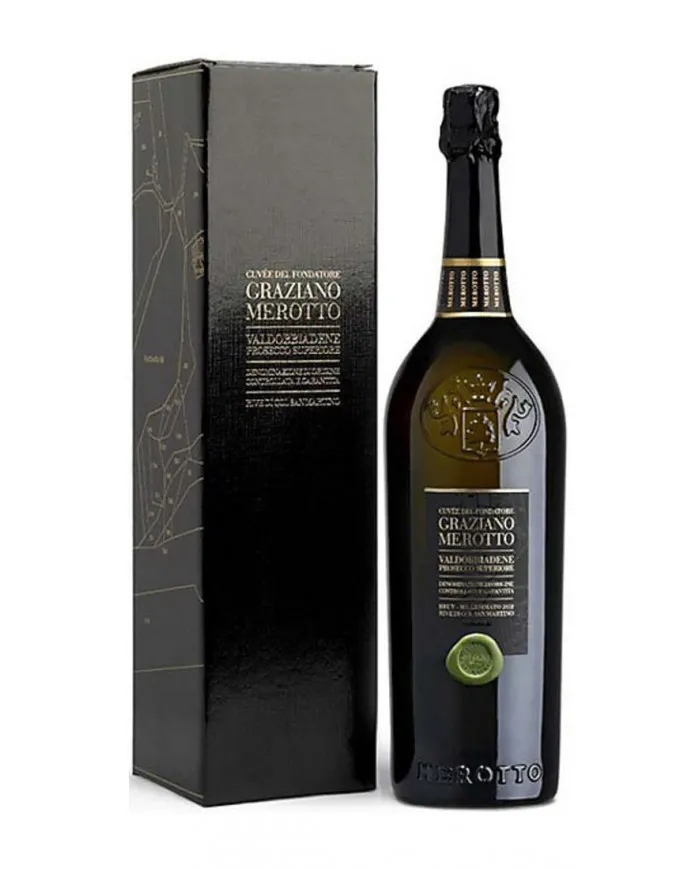Valdobbiadene Prosecco Superiore Brut Cuvée del Fondatore Graziano Merotto Millesimato Magnum Astucciato DOCG Merotto
