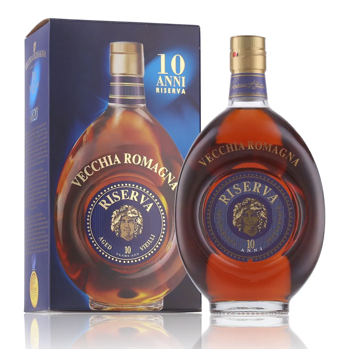 Vecchia Romagna 10 Years Riserva 40% Vol. 0,7l in Geschenkbox