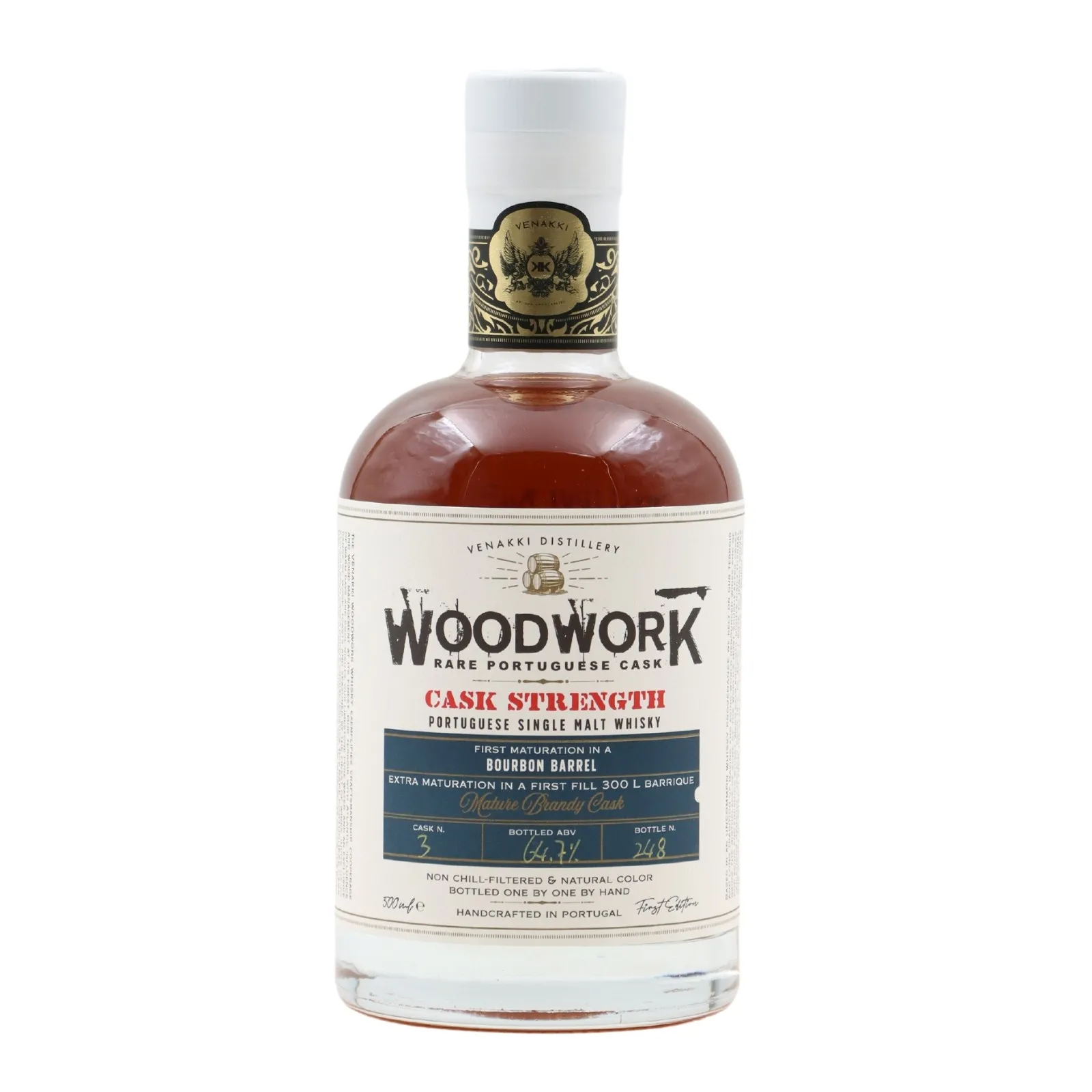 Woodwork Single Malte Brandy Cask Nº3 Whisky-500 ml