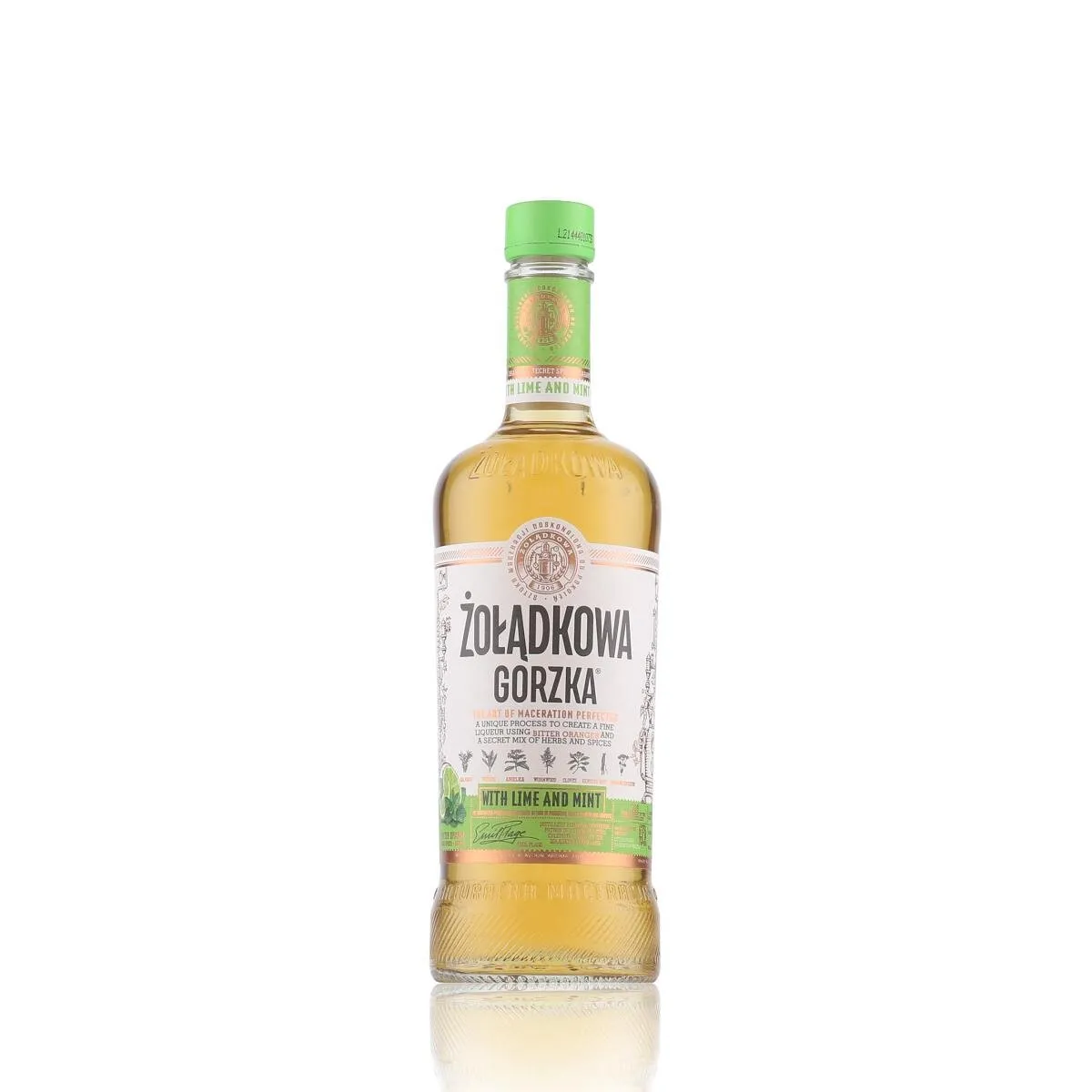 Zoladkowa Gorzka Lime and Mint Likör 28% Vol. 0,5l